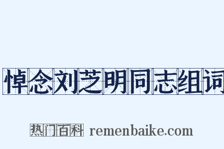 悼念刘芝明同志组词是什么意思的图片